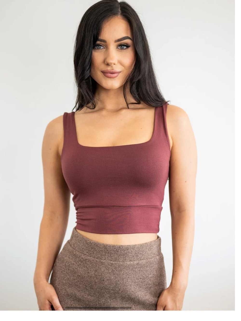SOZY Burgundy Cropped Tank Top